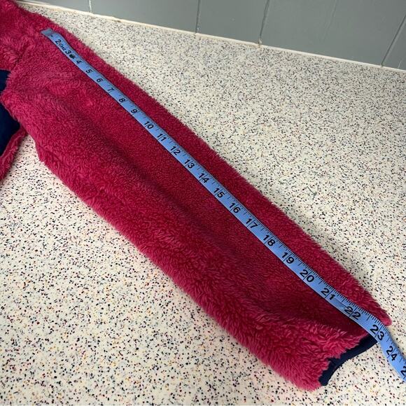 Eddie Bauer Youth Sherpa Fleece Color Block Zip Up Jacket Blue Pink Girl’s L - Picture 7 of 8